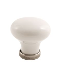 24136 Gombfogantyú - Fehér Porcelán / Ón