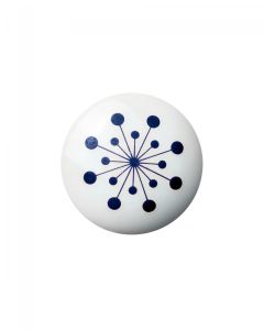 Flower Porcelán Gombfogantyú / Akasztó - Kék 