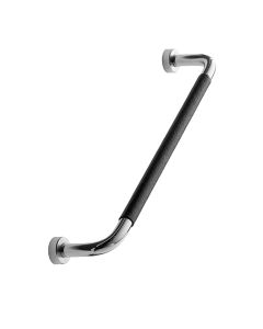 Lounge Fogantyú - Króm / Fekete Bőr - 160 mm