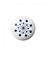 Flower Porcelán Gombfogantyú / Akasztó - Kék